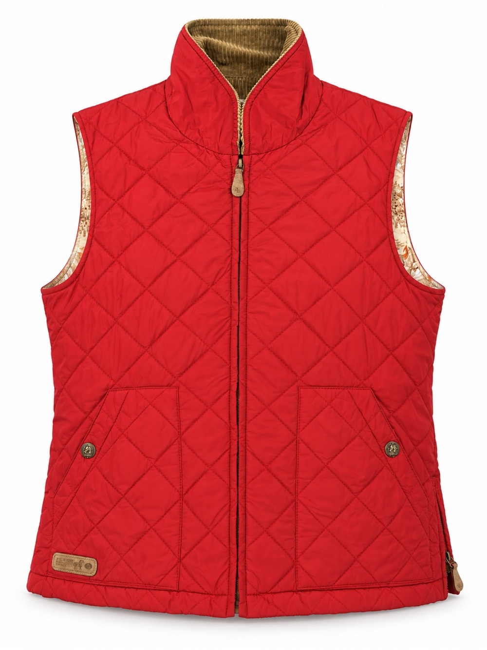 Vintage Y2K Lauren Ralph Lauren Red Quilted Equestrian Vest Size L